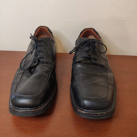 Johnston & Murphy Men's Dress Shoes Size 10 Black Leather Lace Up - Picture 2 of 7